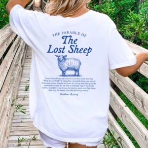 Women’s Lost Sheep Bible Verse T-Shirt – Christian Inspirational Graphic Tee, God Worship, Religious Tops, Perfect Christian Gifts