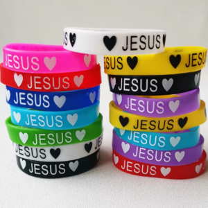 20-Piece ‘I Heart Jesus’ Christian Bracelet Set – 18cm Multicolor Faith Wristbands (White, Pink, Yellow, Red, Blue, Purple, Black, Green)