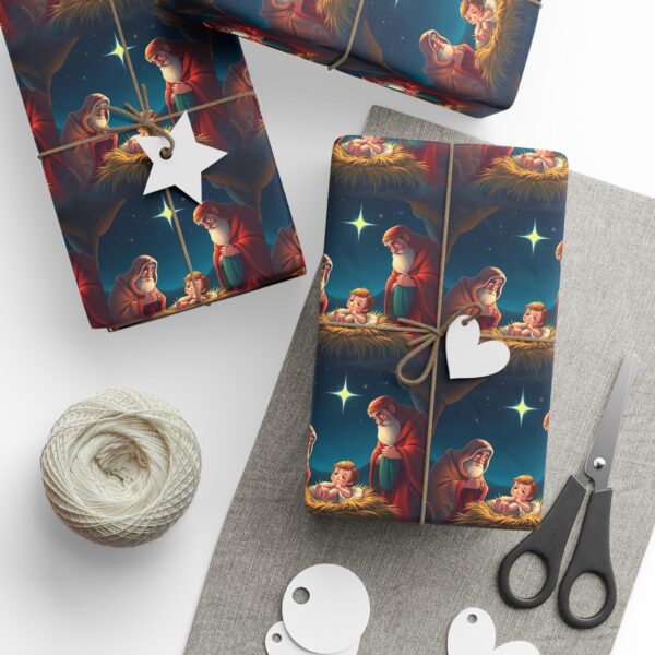 Custom Christmas Wrapping Paper with Baby Jesus Design - Image 7