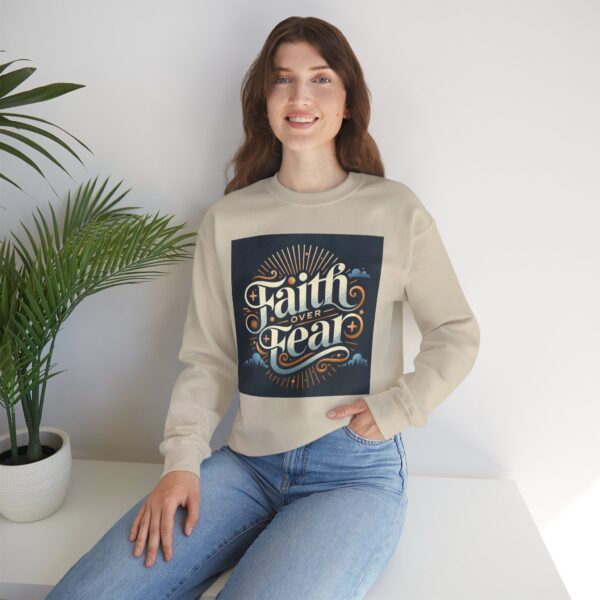 Faith Over Fear Crewneck Sweatshirt – Unisex Christian Apparel for Comfort and Style - Image 5