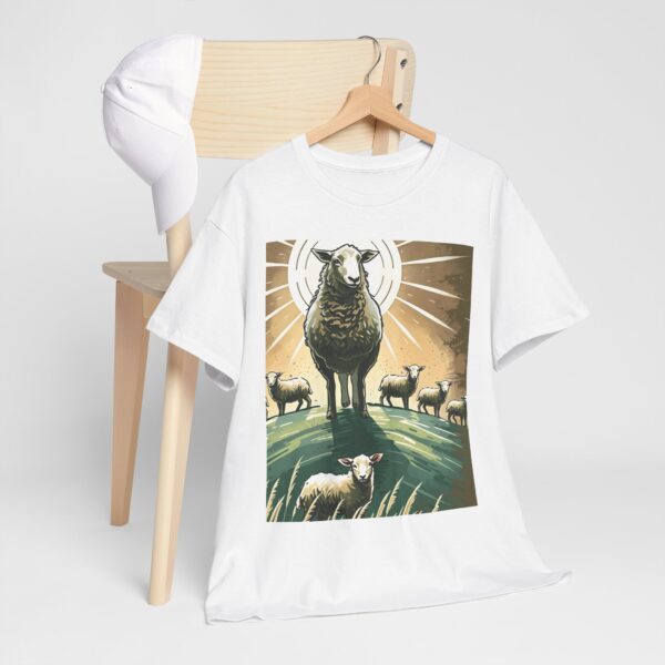 Never Lost, Finding Hope in the Lost Sheep Parable Unisex Heavy Cotton Tee - Image 6