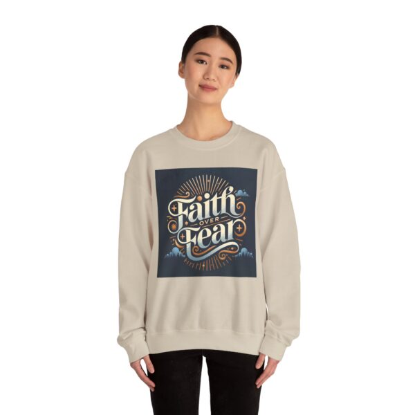 Faith Over Fear Crewneck Sweatshirt – Unisex Christian Apparel for Comfort and Style - Image 4