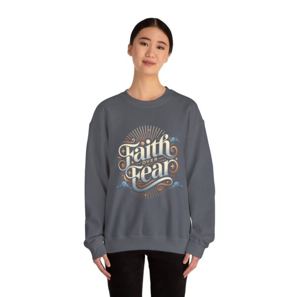 Faith Over Fear Crewneck Sweatshirt – Unisex Christian Apparel for Comfort and Style - Image 4
