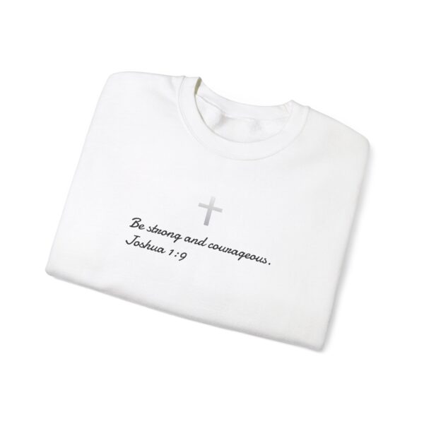 Be Strong and Courageous Christian Sweatshirt, Bible Verse Shirt, Religious Sweatshirt, Faith-Based Hoodie, Unisex Heavy Blend Crewneck, Inspirational Gift - Image 4