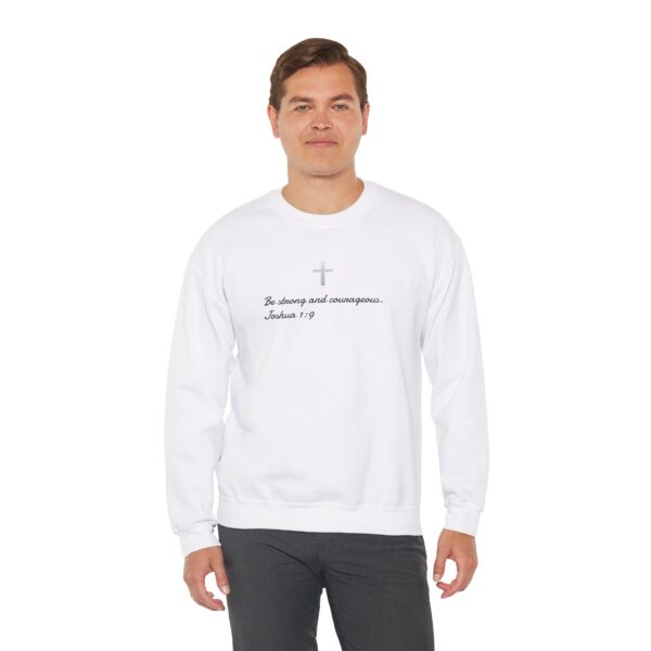 Be Strong and Courageous Christian Sweatshirt, Bible Verse Shirt, Religious Sweatshirt, Faith-Based Hoodie, Unisex Heavy Blend Crewneck, Inspirational Gift - Image 6
